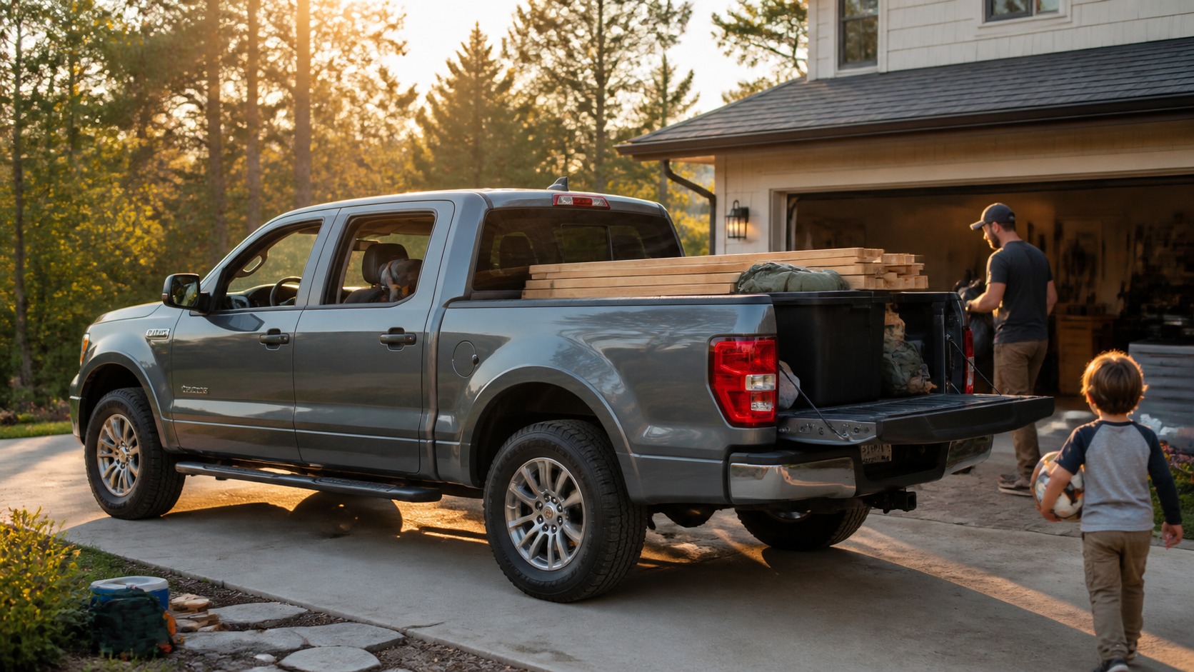 Best Light-Duty Trucks Choices for Work, Family, and Long-Term Value featured image showing a realistic unbranded pickup truck scene