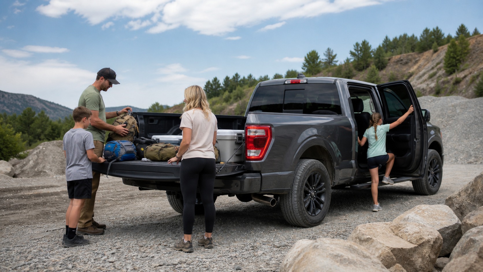 Full-Size Trucks Guide: Specs, Trade-Offs, and Best Uses featured image showing a realistic unbranded pickup truck scene